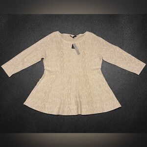 Max Studio Cream Textured Lightweight Sweater